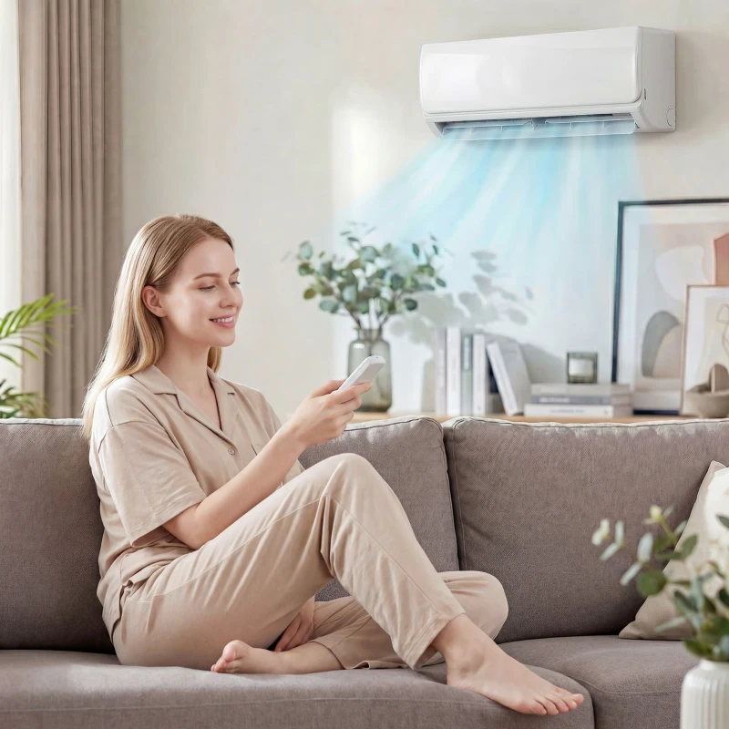 HOMCOM Aire Acondicionado Split Inverter 12000 BTU con Bomba de Calor WiFi y Control por Voz para 18 m² con Kit de Instalación