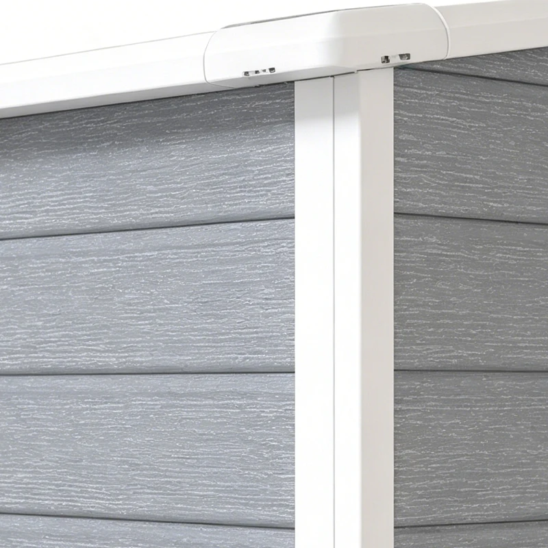 Outsunny Tuinschuur Metaal, Aluminium, Ruime Tuinschuur Met Slot, Ventilatie En Daglicht, 122x149x192/177 Cm, Grijs(m-13)