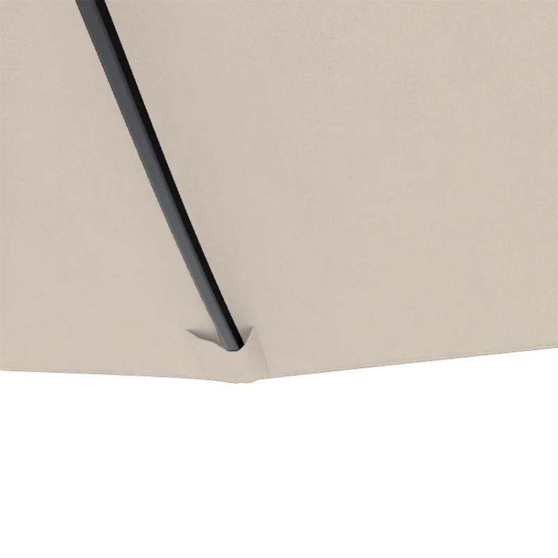 Outsunny dubbele parasol XXL Staal Polyester voor strand en tuin, ideaal voor gezin, Beige(m-10)