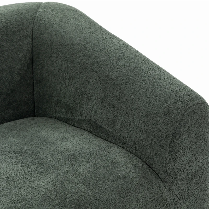 HOMCOM Divano 3 posti in chenille da 225 cm con seduta ampia e cuscino a molle, verde scuro