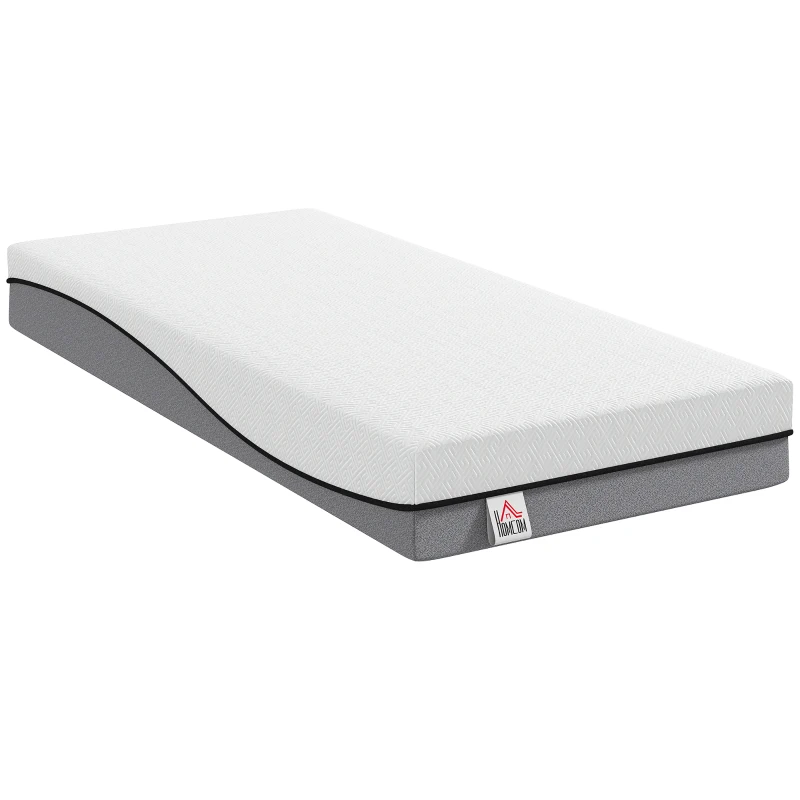 HOMCOM Matratze Taschenfederkernmatratze mit Memory-Schaumstoff grünem Tee H3 Härtegrad Oeko-TEX & CertiPUR 200x90x20 cm Grau