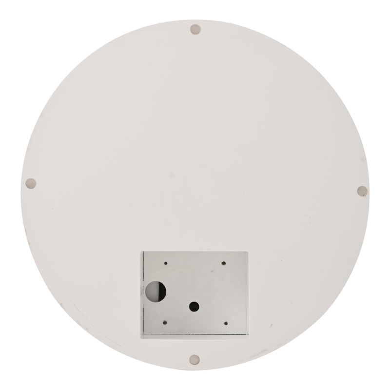Masă de cafea cilindrică cu blat rotativ la 360°, bandă LED, construcție cu 2 straturi, 70x70x35,5 cm, Alb