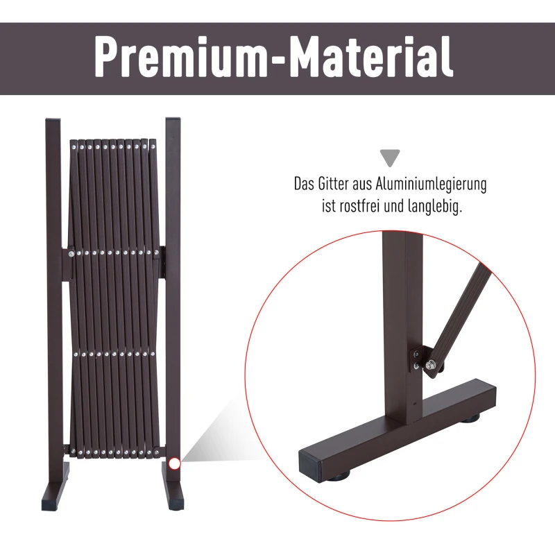 Outsunny Hek Voortuin Flexibel Breedte Scharend Hekwerk 300 Cm Tuin Afscheiding, Bruin(m-4)