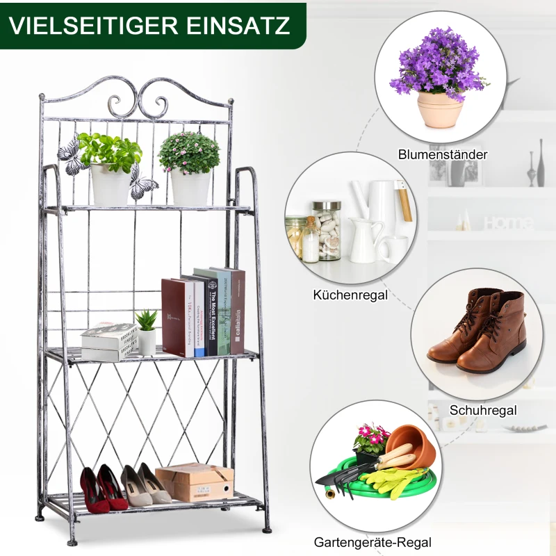 Outsunny bloemenrek, bloemenstandaard, bloementrap, plantenrek, plantenstandaard, metaal