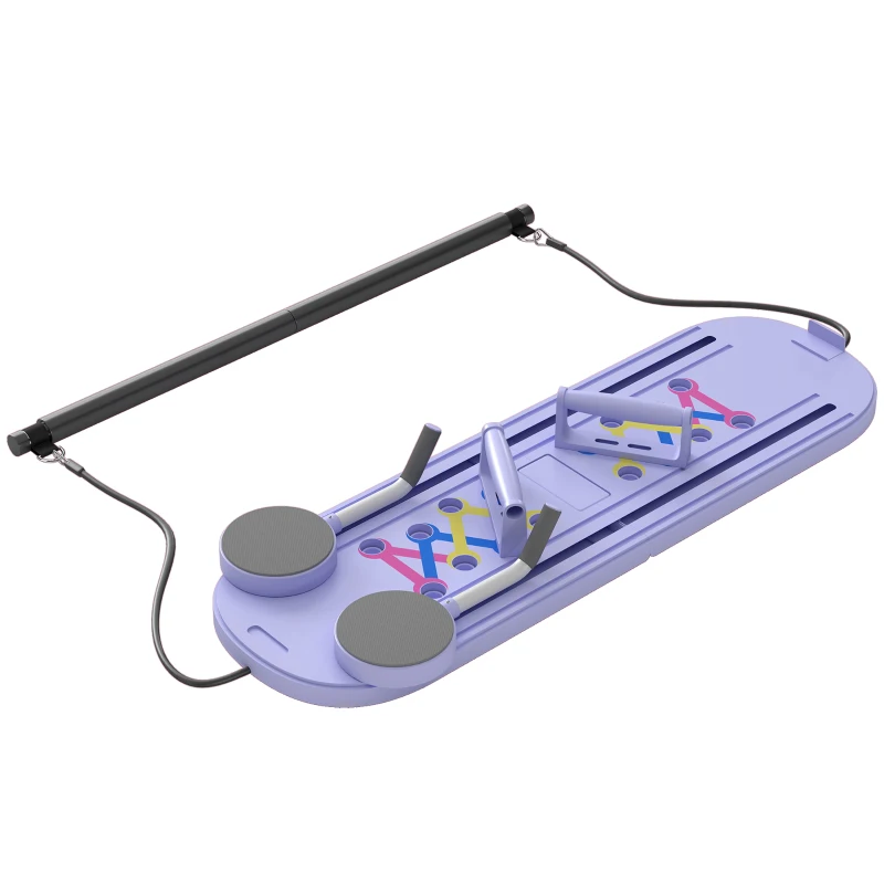SPORTNOW 5 en 1 Agarre para Flexiones Plegable Barras de Flexiones con Bandas de Resistencia Almohadillas para Codos Portátiles