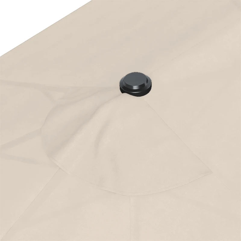 Outsunny dubbele parasol XXL Staal Polyester voor strand en tuin, ideaal voor gezin, Beige(m-12)