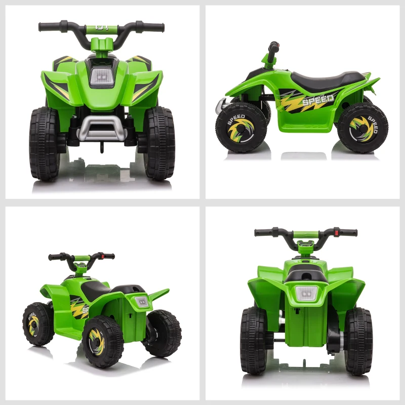 HOMCOM Kinder Quad Elektro 6V Kinderquad mit Vorwärts-, Rückwärtsfunktion für Kinder 1,5-3 Jahre bis 20 kg Grün