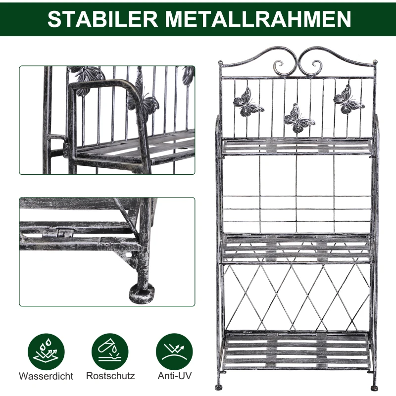 Outsunny bloemenrek, bloemenstandaard, bloementrap, plantenrek, plantenstandaard, metaal