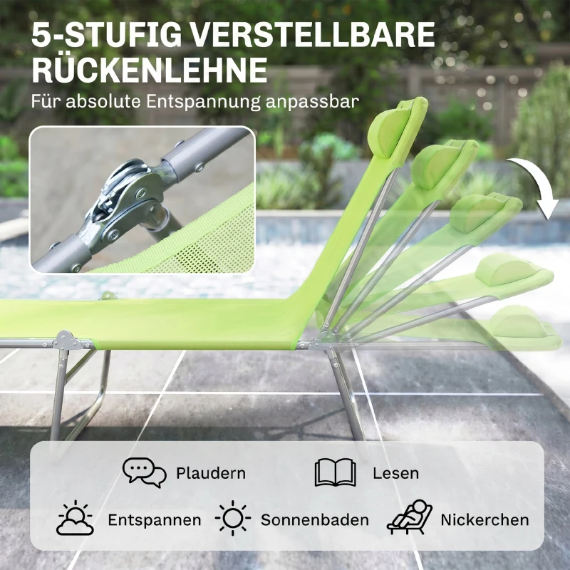 Outsunny Ligstoel liggen ligbank voor buiten stoel relax lounger lounger voor in het bad tweebenig 4 kleuren