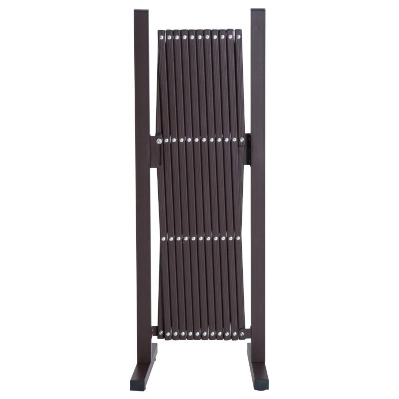 Outsunny Hek Voortuin Flexibel Breedte Scharend Hekwerk 300 Cm Tuin Afscheiding, Bruin(m-7)