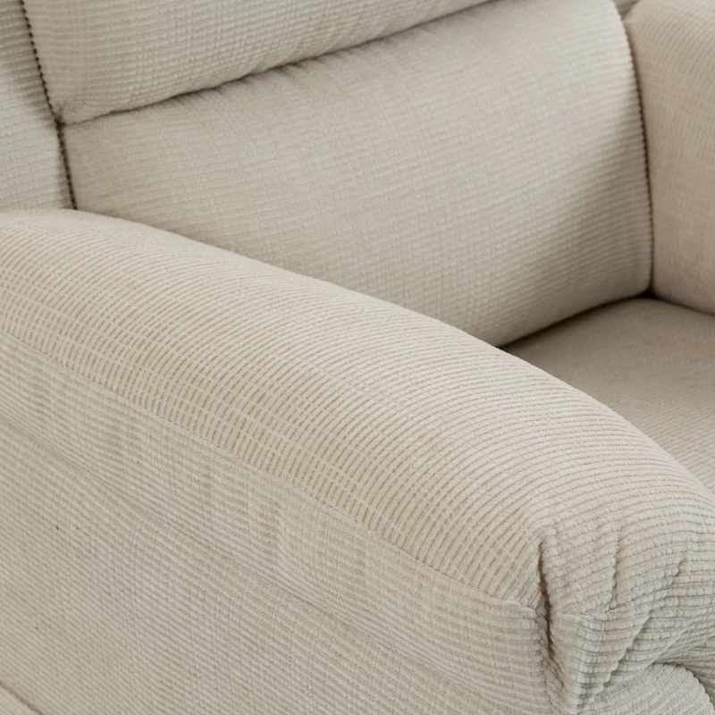 HOMCOM Fauteuil Inclinable de Massage et Chauffage, Fauteuil de Relaxation, Appuie-tête Réglable Poches Latérales, Crème