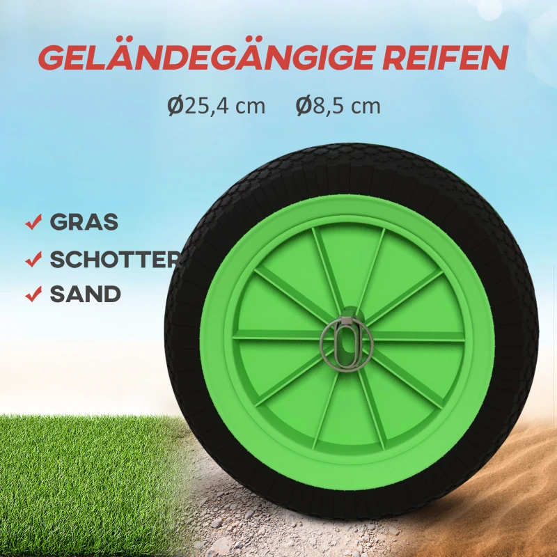 SPORTNOW bootkar, in breedte verstelbaar, draagvermogen tot 100 kg, aluminium, zwart+groen, 79 x 72,5 x 42 cm