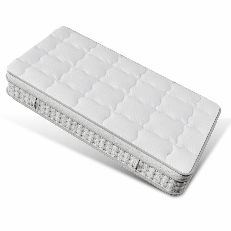 Saltea cu arcuri pocket 7 zone 90x200 cm H3, hibrid din spumă rece, 200x90x25 cm, Alb