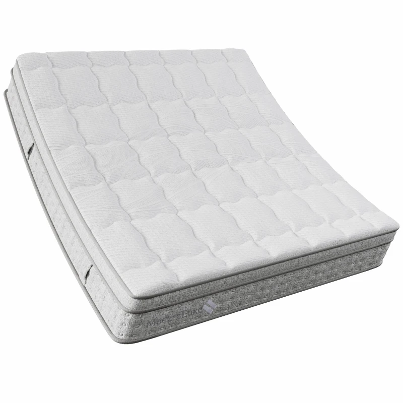 Saltea cu arcuri tip pocket cu 7 zone 140x200 cm H3, suport ortopedic ergonomic, 200x140x25 cm, Alb