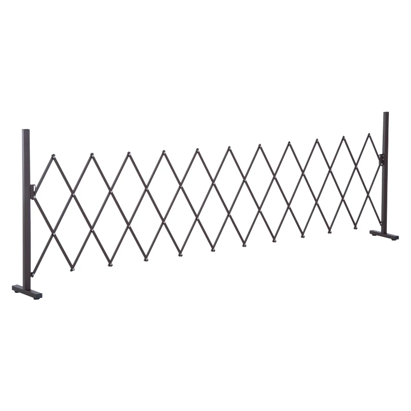 Outsunny Hek Voortuin Flexibel Breedte Scharend Hekwerk 300 Cm Tuin Afscheiding, Bruin(m-10)