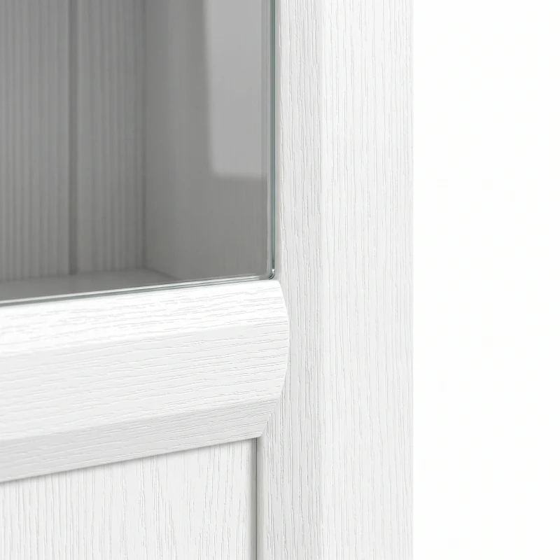 HOMCOM Mobile da bagno a 6 livelli con 4 ante soft-close e ripiani regolabili, bianco