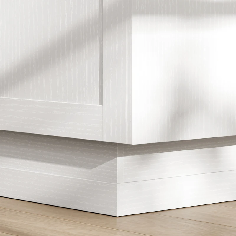 HOMCOM Sideboard Buffet Cabinet, 133 cm Storage Cabinet with 2 Open Shelves, 2 Cupboards and Soft Close Doors, White
