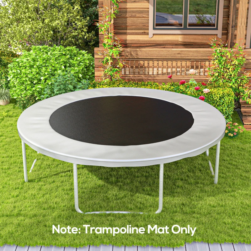 SPORTNOW Replacement Trampoline Mat with Spring Pull Tool, 72 V-Hooks, for 12ft Trampoline using 14cm Springs, Black