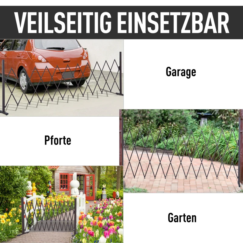 Outsunny Hek Voortuin Flexibel Breedte Scharend Hekwerk 300 Cm Tuin Afscheiding, Bruin(m-5)