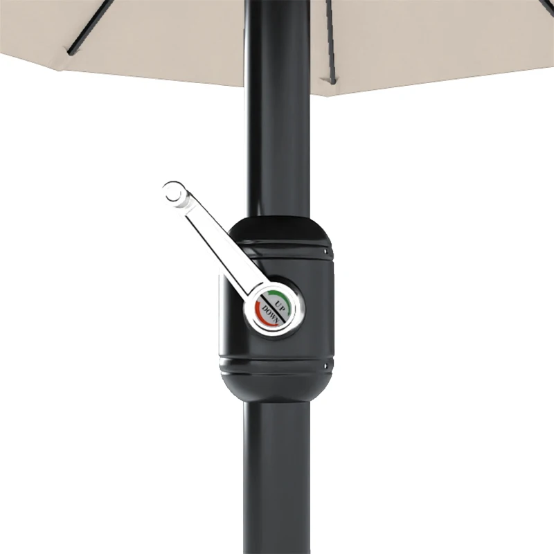 Outsunny dubbele parasol XXL Staal Polyester voor strand en tuin, ideaal voor gezin, Beige(m-13)