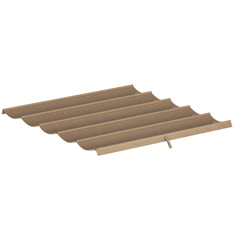 Outsunny Ersatzdach für 3 x 3 m Pergola, einziehbar, mit Regenabflusslöchern, wetterfest, Polyester, 250 x 255 cm Braun