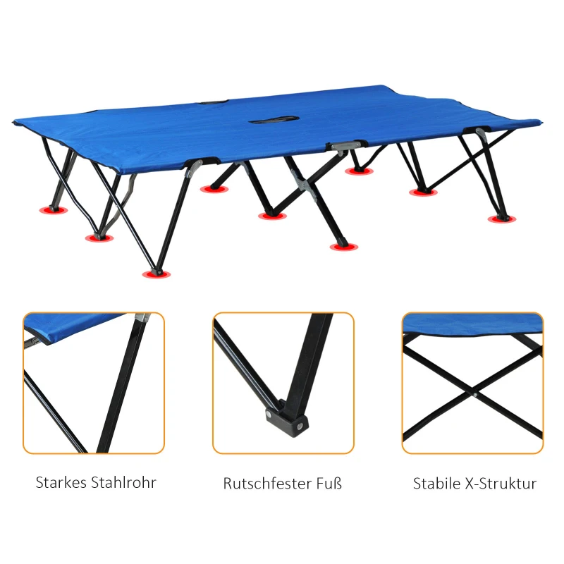 Outsunny campingbed opvouwbaar voor 2 personen blauw 193 x 125 x 40
