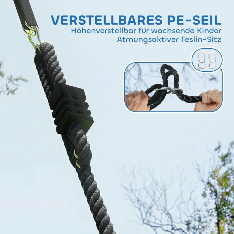 AIYAPLAY Nestschaukel Höhenverstellbar Hängeschaukel bis zu 300kg mit verstellbarer Seile für 3-8 Jahre 148x77x180 cm Mehrfarbig