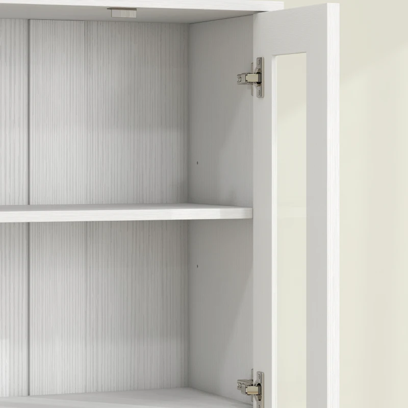HOMCOM Mobile da bagno a 6 livelli con 4 ante soft-close e ripiani regolabili, bianco