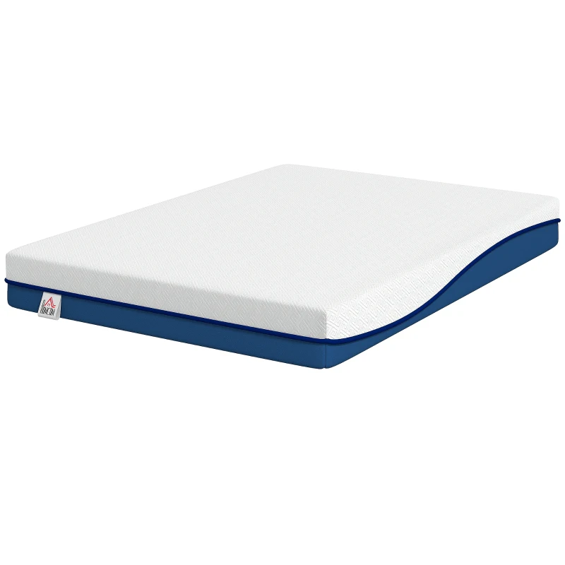 HOMCOM Colchón 190x135 cm Grosor 20 cm Colchón Viscoelástico con Té Verde Firmeza Media Cama Refrescante con Espuma de Gel