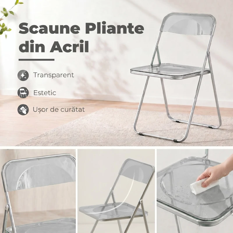 HOMCOM scaun pliabil economisitor de spațiu, ușor de depozitat