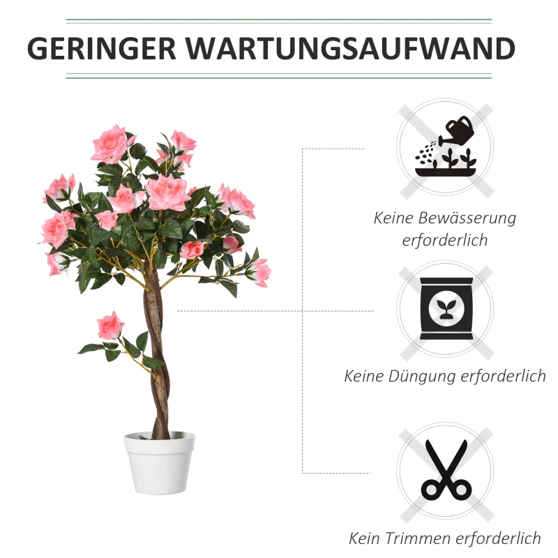 Outsunny Kunstboom, Kunstmatige Plant in Cementpot, Realistische Kunstplant