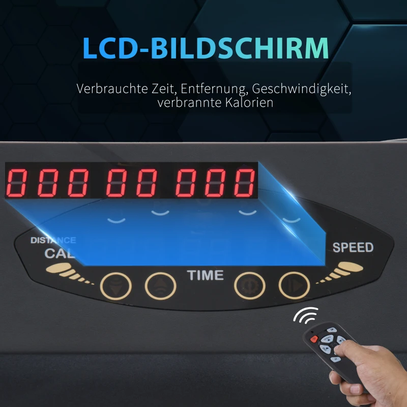 HOMCOM Elektrische loopband met LCD-display inklapbare fitnessapparaat 1-6 km/u staal