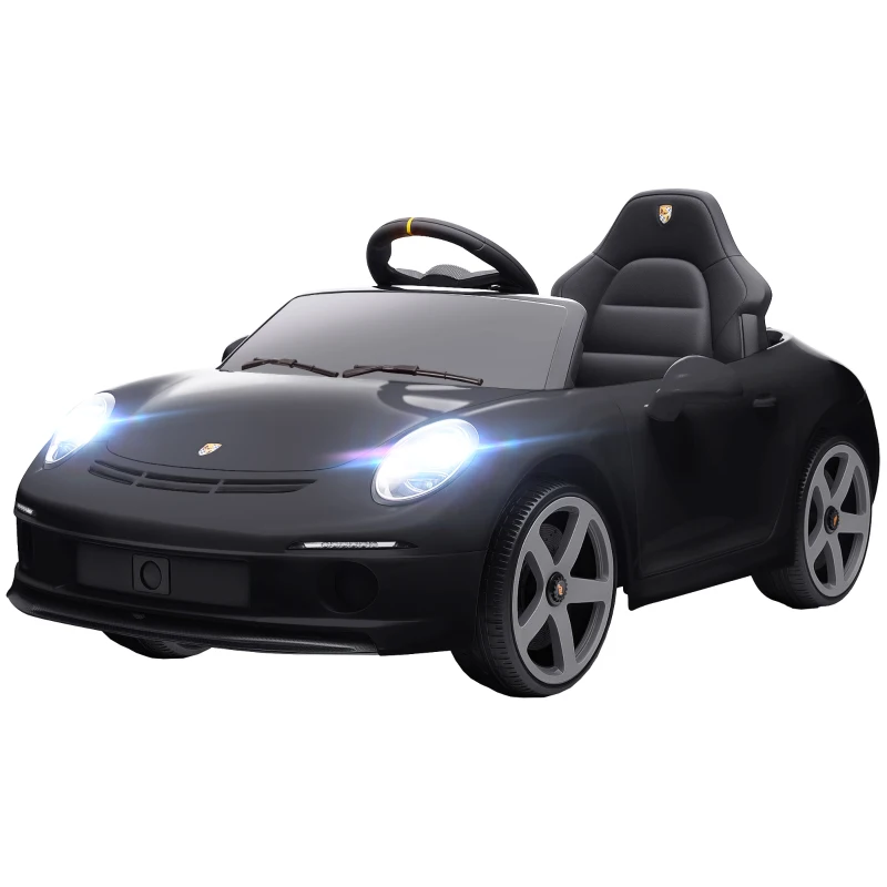 AIYAPLAY Elektrisches Aufsitzauto für Kinder, fernsteuerbar, Musik, Hupe, USB, Sicherheitsgurt, für 3-5 Jahre, Schwarz