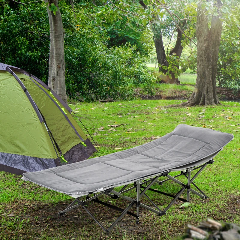 Outsunny opklapbaar campingbed 188 cm x 64,5 cm x 53 cm