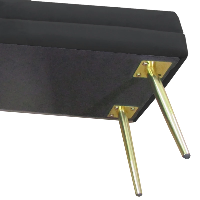 HOMCOM Gestoffeerde Zitbank met Opbergruimte, Staal, 79,5 cm x 37,5 cm x 43 cm, Zwart