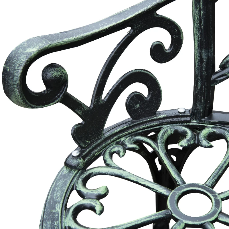 Outsunny Tweedezits Tuinbank 100 cm, Antiek Groen voor Tuin Comfort voor Gezins en Rustbank