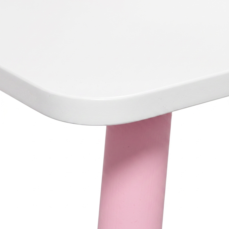 AIYAPLAY Table enfant avec chaise, ensemble table et 2 chaises en bois pour dessiner, jouer, étudier, rose