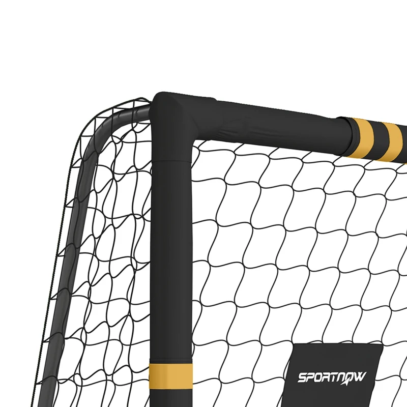 SPORTNOW Portería de Fútbol con Acolchado de Protección, 5 Piquetes de Suelo y Red de PE, 180x60x120cm, Amarillo