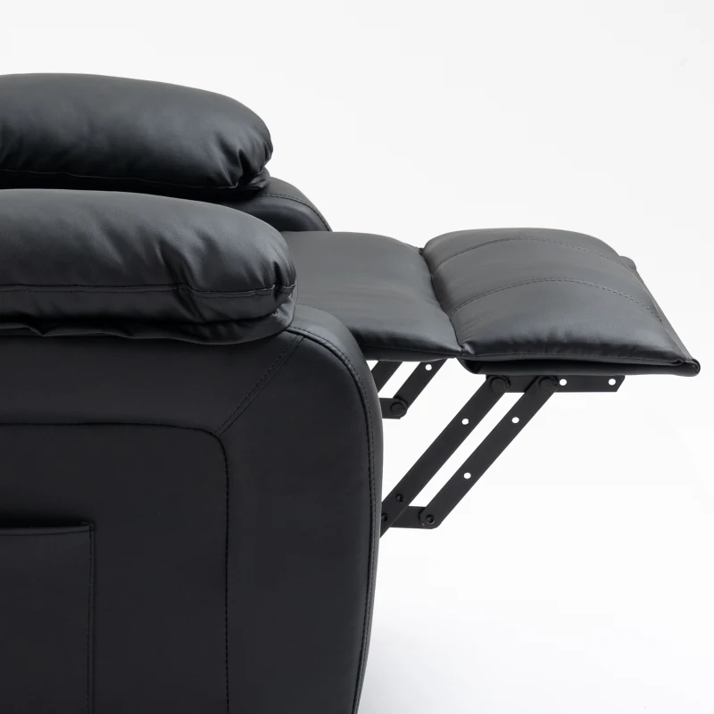 HOMCOM Riser and Recliner Chair with Vibration Massage, PU Leather Power Lift Chair for Elderly, Black
