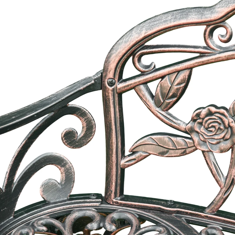 Outsunny Cast Aluminium Garden Bench - Bronze Tone