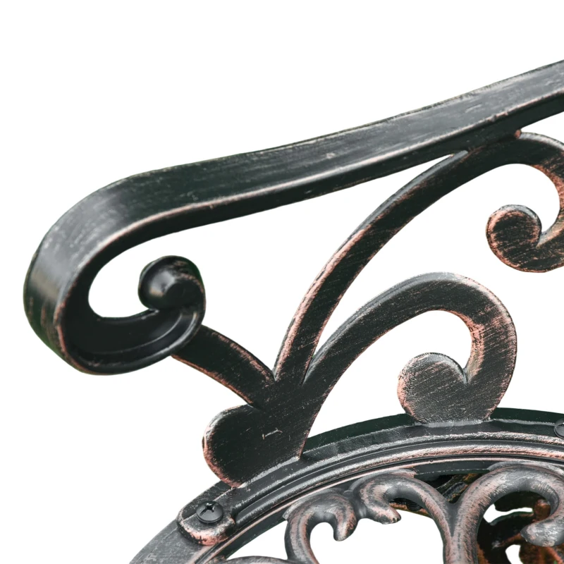 Outsunny Cast Aluminium Garden Bench - Bronze Tone