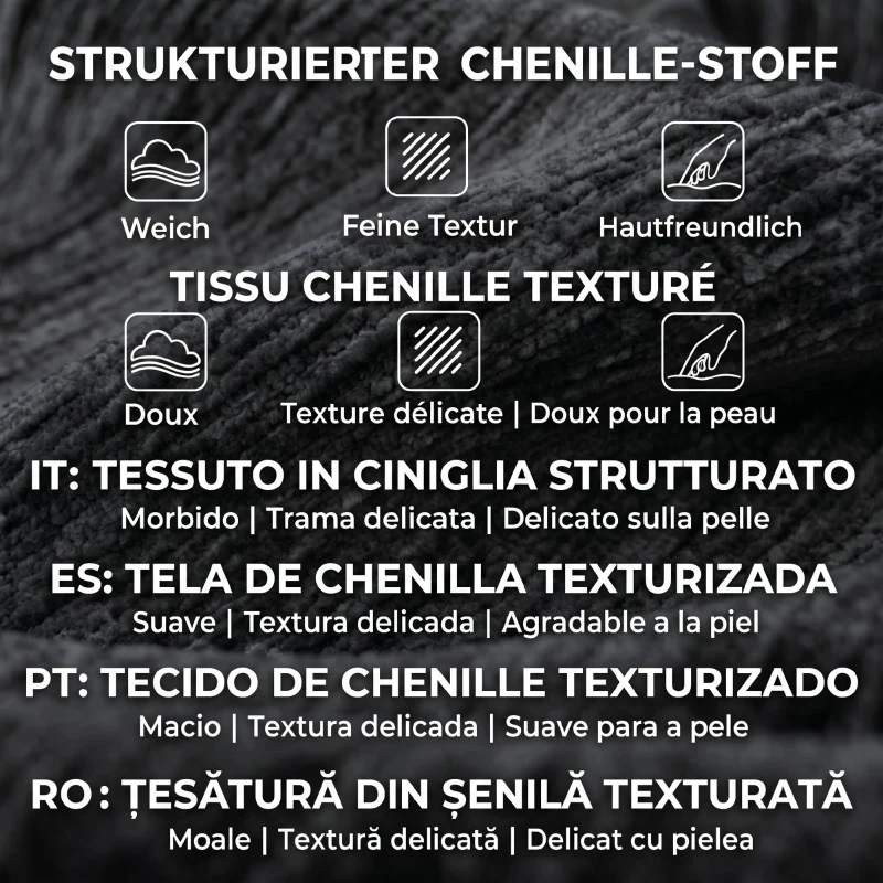 HOMCOM Sofa 3-osobowa, Cloud-sofa z Chenille z grubą warstwą i kieszeniowymi sprężynami, szerokie i głębokie siedzisko, szerokie podłokietniki, poduszki, szara