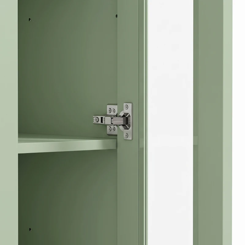 HOMCOM Meuble de Salle de Bain 6 niveaux, Meuble de Rangement avec 4 Portes à Fermeture Douce et Étagères Réglables, Vert