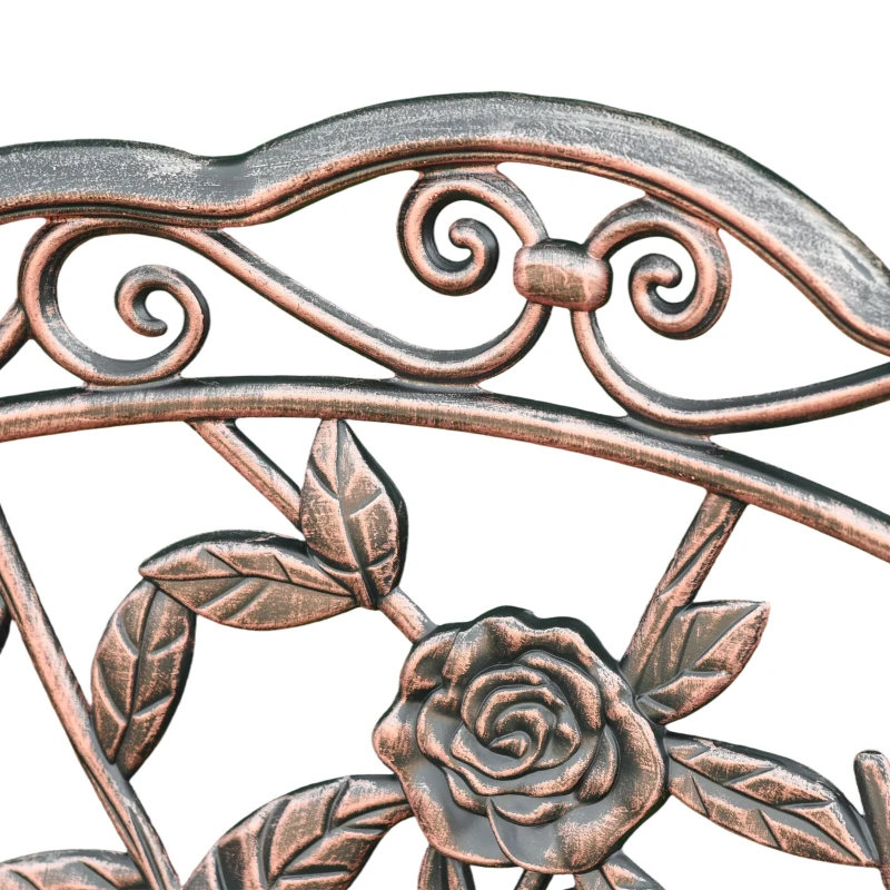 Outsunny Cast Aluminium Garden Bench - Bronze Tone