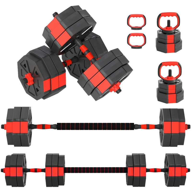 SPORTNOW 6-in-1 Hantelset Kurzhantel Set Kurzhanteln Langhanteln verstellbar 30 KG für Krafttraining Zuhause