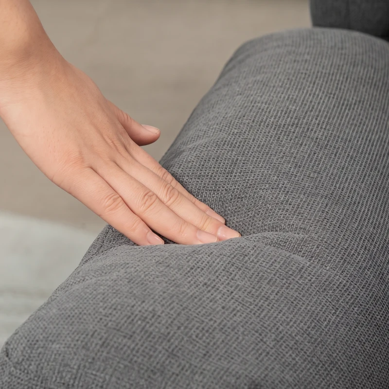 HOMCOM Relaxsessel, Verstellbarer Polstersessel mit Fußstütze, 160° neigbar, Leinenoptik, schneller Aufbau, Dunkelgrau