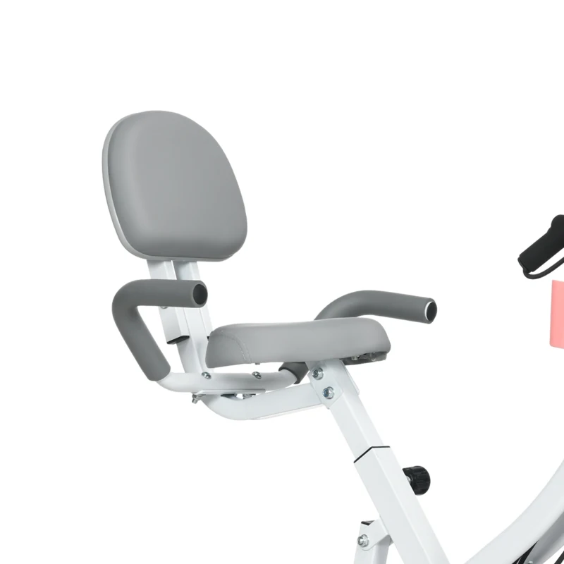 HOMCOM hometrainer fietstrainer hometrainer LCD display inklapbaar verstelbaar roze+wit