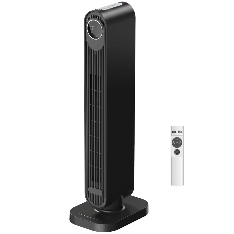 HOMCOM 2000W Ceramic Electric Heater with Fan, Timer, Oscillation - Black
