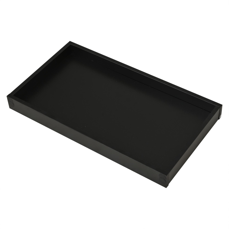 High-Gloss 3-Tier Coffee Table with Removable Tray, Sturdy Center Table with App-Controlled LED Lights, 90L x 45W x 35.5H cm, Black