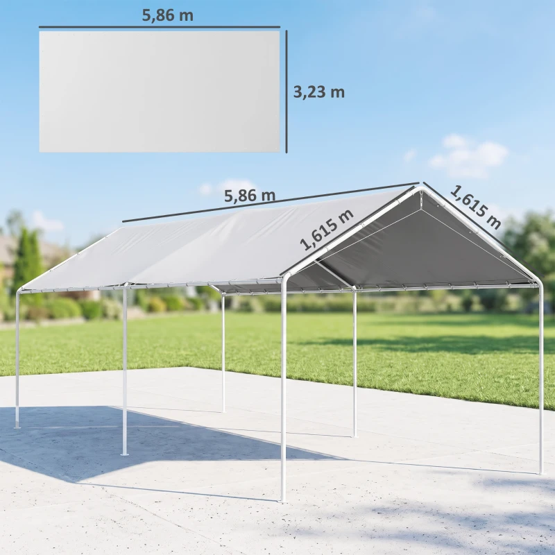 Outsunny Toile de remplacement pour carport 3 x 6 m avec 48 élastiques à boules (housse uniquement, cadre non inclus)